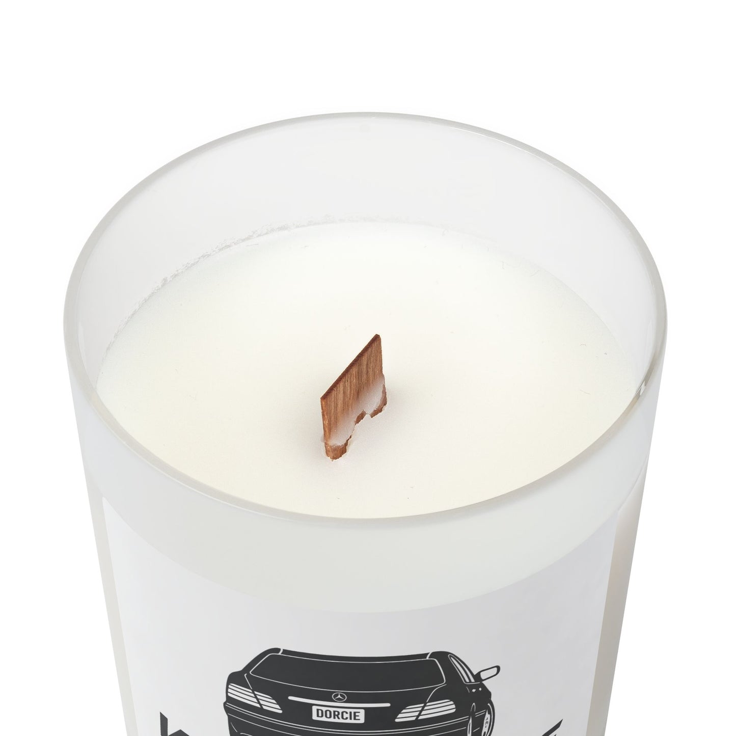 W210Dorcie Wood Wick Frosted Glass Candle